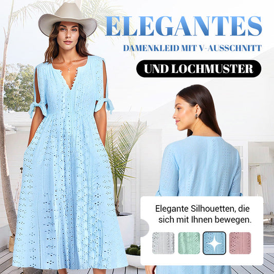 👗 50% RABATT! ⏰ Elegantes V-Ausschnitt-Kleid mit dezenten Cut-Outs für Damen – Figurumschmeichelnd, luftig & perfekt für Sommerpartys und besondere Anlässe 💃