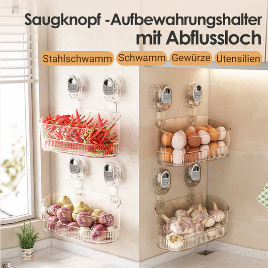 🔥LETZTER TAG – KAUF 1, ERHALTE 1 GRATIS 🔥Aufbewahrungsregal mit Saugnapf und Abflussloch
