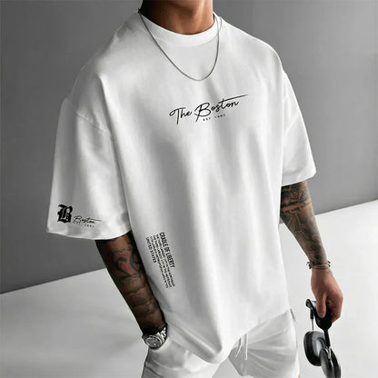 Herren Urban Style Loose Fit T-Shirt – Premium Baumwollmix, Lässiger Oversize-Schnitt & Grafikdruck