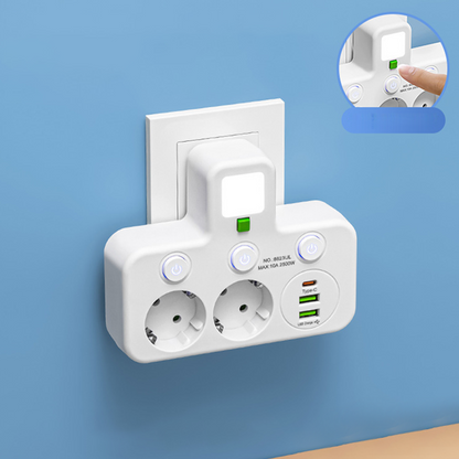 🎉 HEISSES ANGEBOT – 50 % RABATT! 🔌 Intelligente Steckdosenleiste mit USB-Anschluss und Nachtlicht – Vielseitig und sicher!