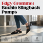 Damen Pumps mit Nieten, Schnallen und niedrigem Absatz