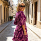 🌺Chic Tiered Midi Dress with Floral Pattern