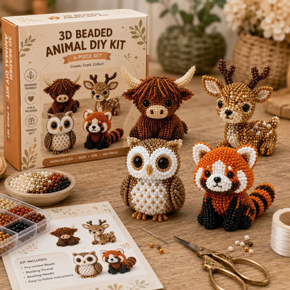 🏆Zeitlich begrenztes Angebot: 50 % Rabatt🧵✨Kleines 3D-Perlen-Tier-Bastelset